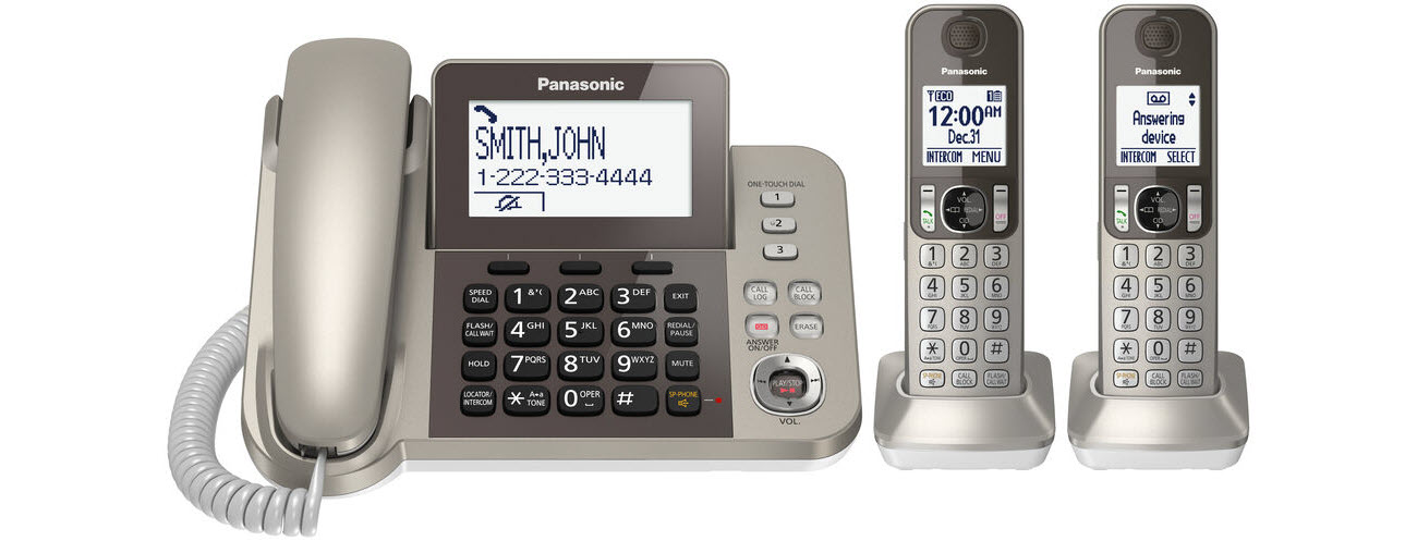 Panasonic KX-TGF352N cordless phone with 1 extra handset and an answering machine