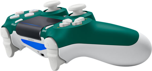 green playstation 4 controller