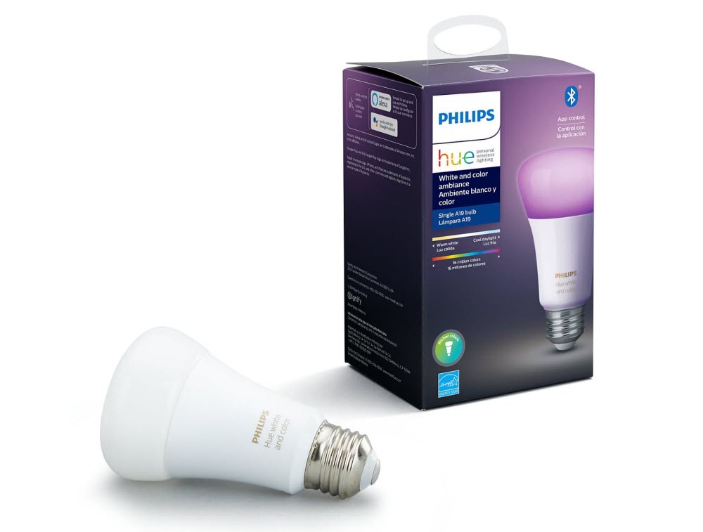 Philips Hue 548487 White Color Ambiance A19 Bluetooth Smart Led Bulb Newegg Com - Philips Hue White Ambiance Still Led Semi Flush Ceiling Light With Bluetooth