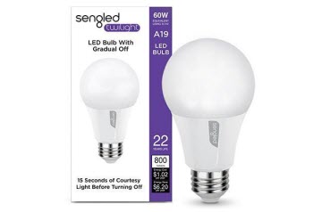 A19 Sengled Twilight 15-Second Delayed Turn Off LED Light Bulb,Omni-directional Soft White,1-Pack TLA19ND827 