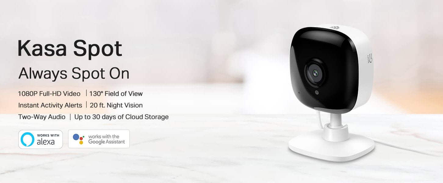 Kasa KC100 by TPLink, 1080P HD Smart WiFi Security Camera with Night
