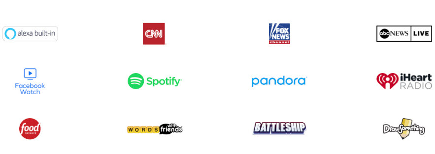12 logos of different music and video services