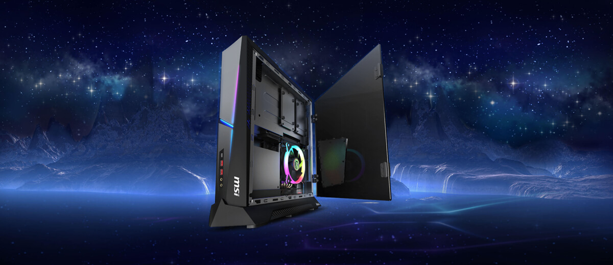Side panel has been opened that can see internal of the case.
