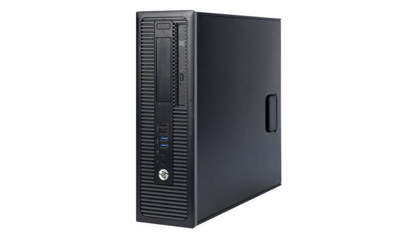 HP EliteDesk 800 G1 Desktop PC Tower Standing Up, Angled to the Left