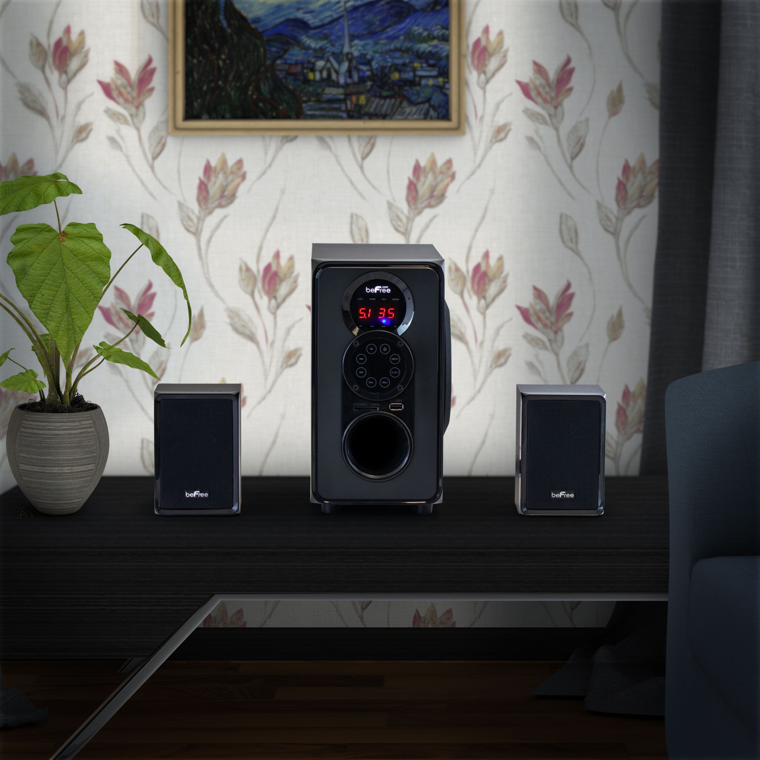 BeFree Sound BFS455 5.1 CH 45W 5.1 Channel Surround Sound Bluetooth