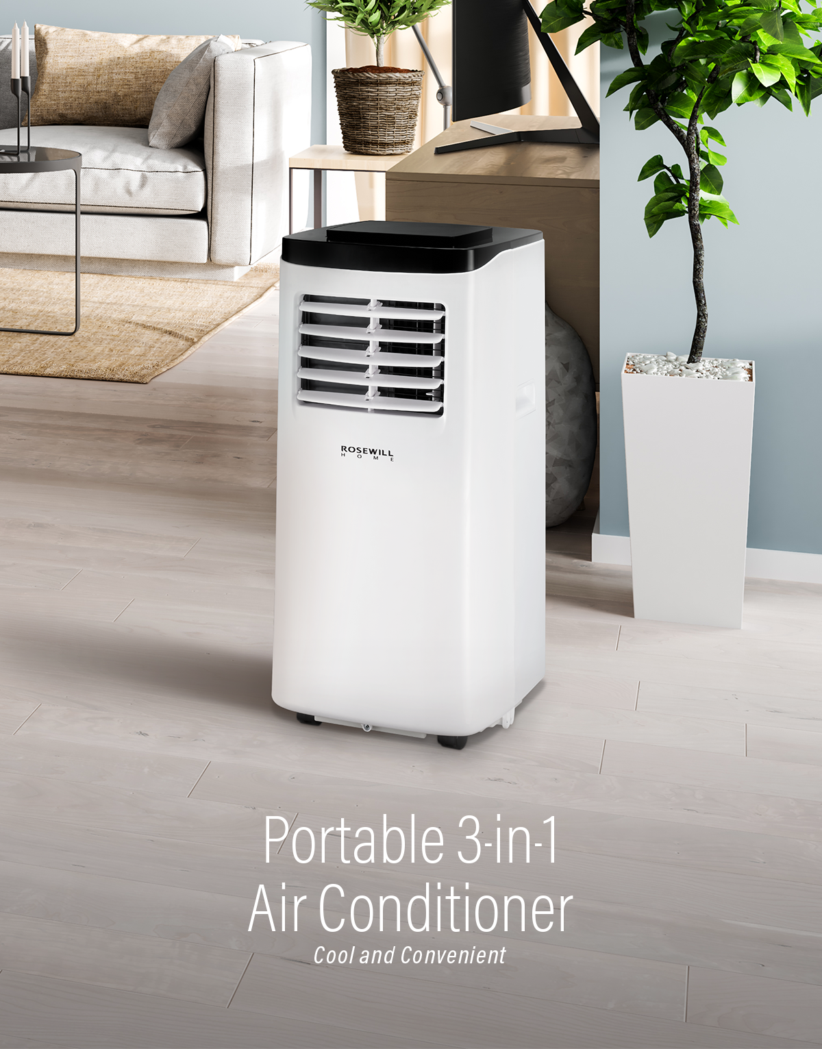 Rosewill Portable Air Conditioner Fan & Dehumidifier, 3in1 Cool/Fan