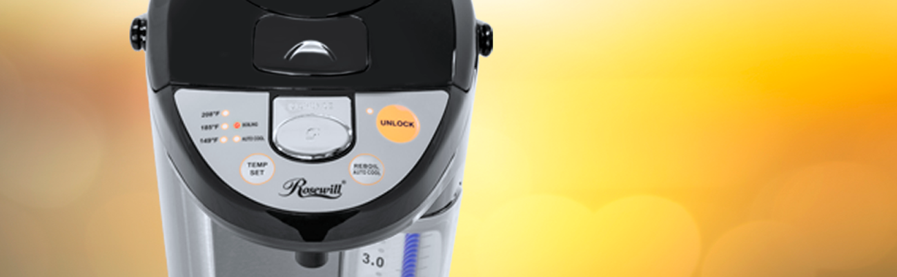 Rosewil RHTP-20001 l 4.8 Quarts Stainless Steel Hot Water Boiler and Warmer  | 3 Temperature Settings | Automatic and Manual Dispense | Safety Features,  Boil Dry Protection, Auto Shutoff | Black Thermo Pots - Newegg.com