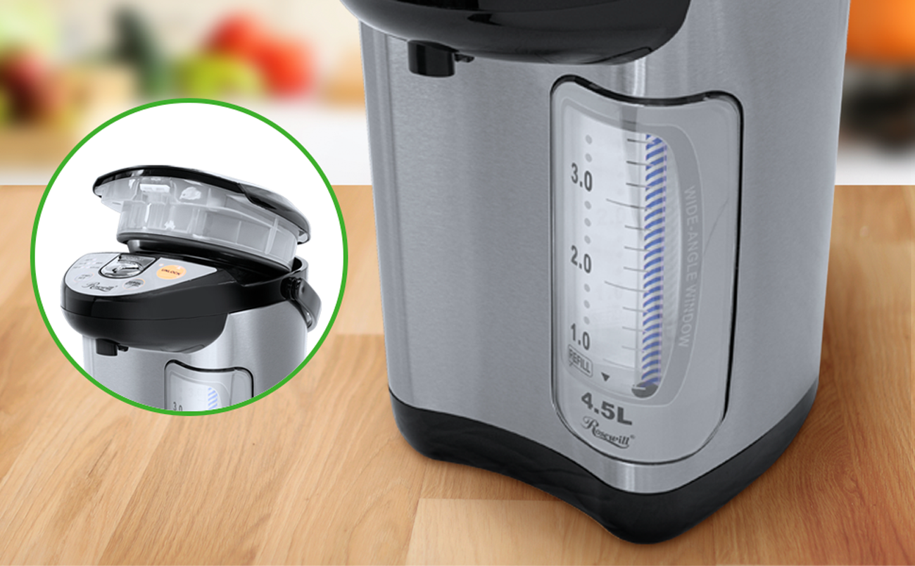 Rosewil RHTP-20001 l 4.8 Quarts Stainless Steel Hot Water Boiler and Warmer  | 3 Temperature Settings | Automatic and Manual Dispense | Safety Features,  Boil Dry Protection, Auto Shutoff | Black Thermo Pots - Newegg.com