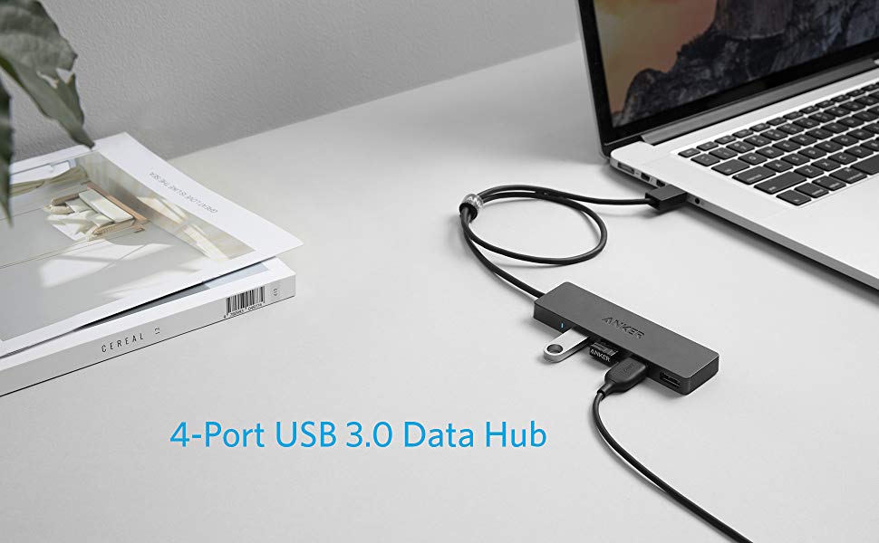 Ultrabook and Laptop Black for Mac and Windows H40-A KOOTION 4-Port USB 3.0 Ultra Slim Data Hub 5Gbps Transfer Speed
