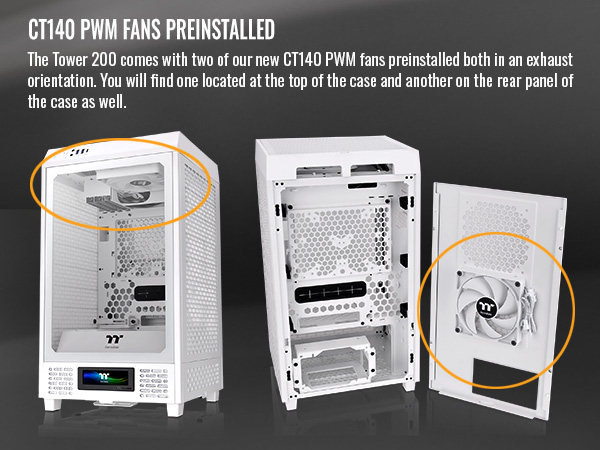 Thermaltake Tower 200 Snow Mini-ITX Computer Case; 2x140mm Pre ...