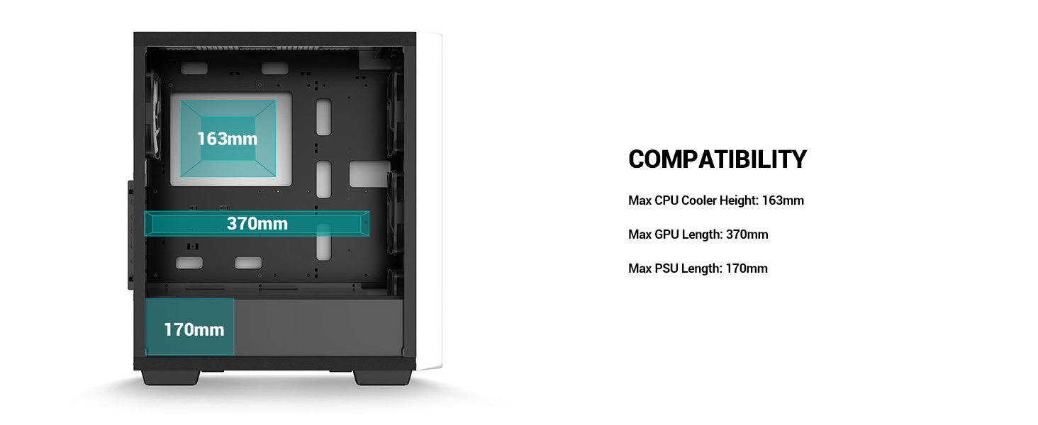 DeepCool CC560 WH Mid-Tower ATX PC Case