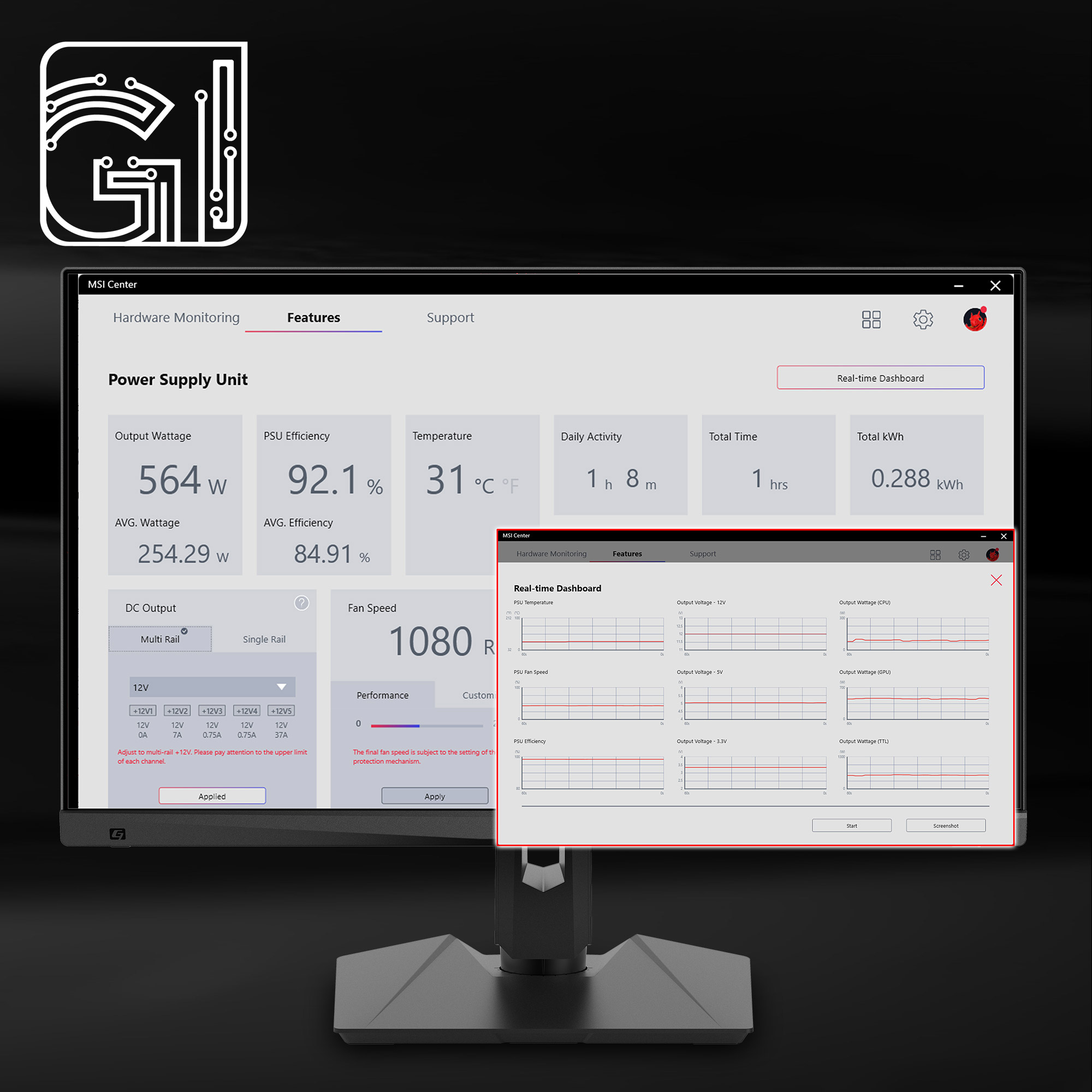 The MEG Ai1300P PCIE5 power supply