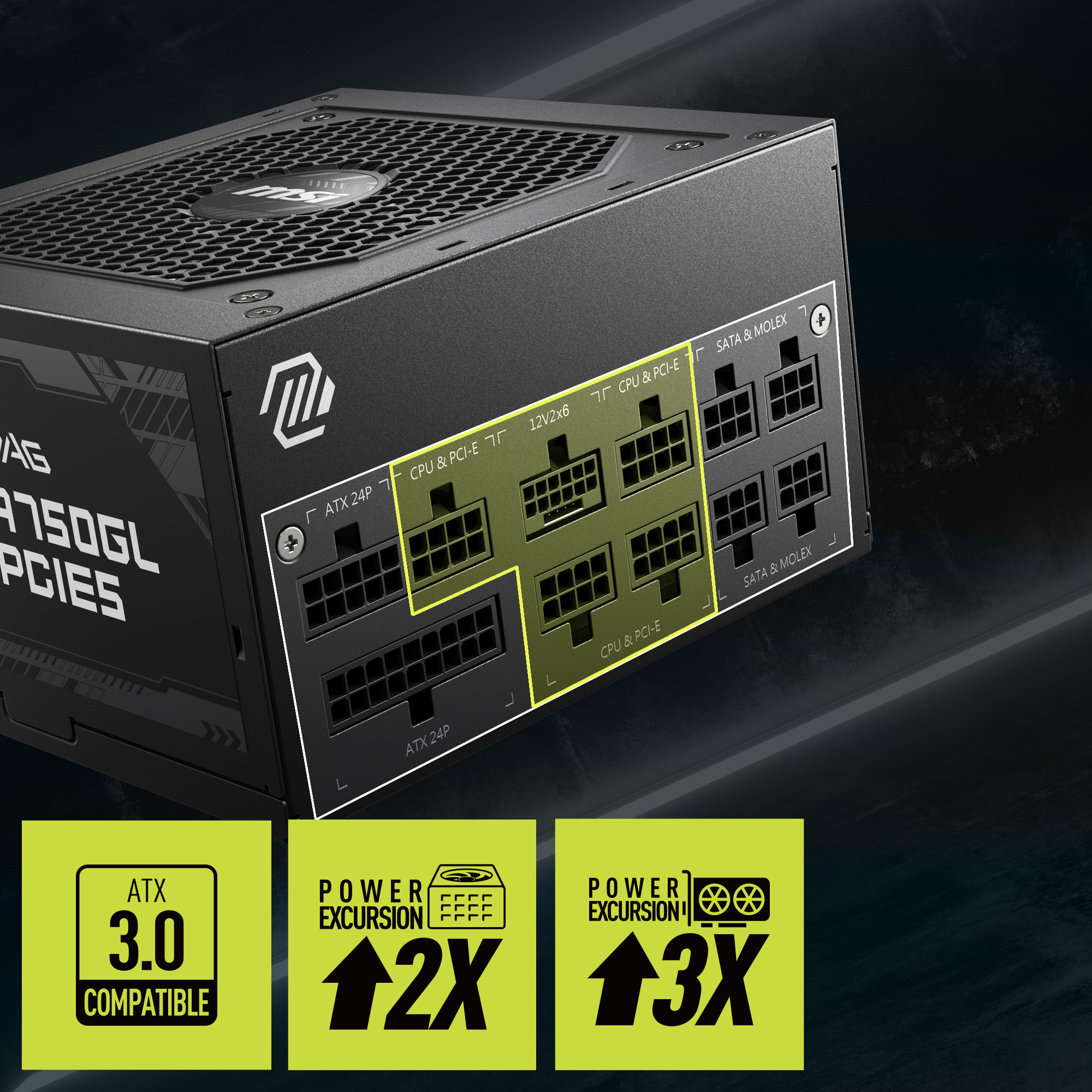 MSI MAG A750GL PCIE5 power supply