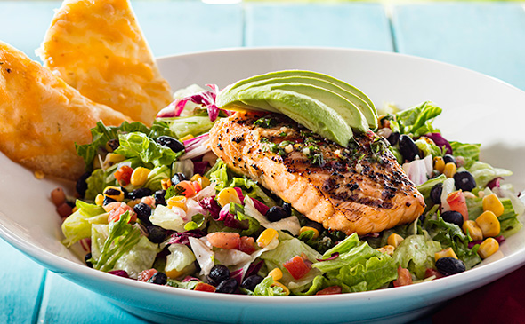 Salmon Tostada Salad