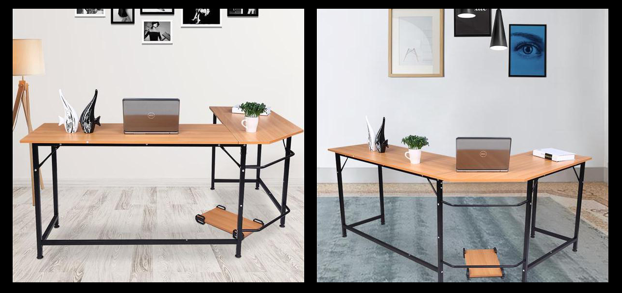 The desk is used in two different scenarios