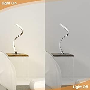 Onschuldig vloeiend Persona Albrillo Spiral Design LED Table Lamp - Dimmable Desk Lamp Touch Button,  Warm White 3000K Bedside Lamps of Stainless Steel, 1.5m Cable, 5W 450LM  Nightstand Lamps, for Bedroom, Office, Living Room Table