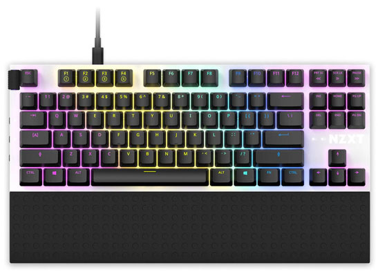 NZXT Function TKL Mechanical Keyboard - KB-1TKUS-WR - PC Gaming Keyboard - MX Compatible Switches - Hot Swappable Switch Sockets - RGB Switches - Aluminum Top Plate - White - Newegg.com