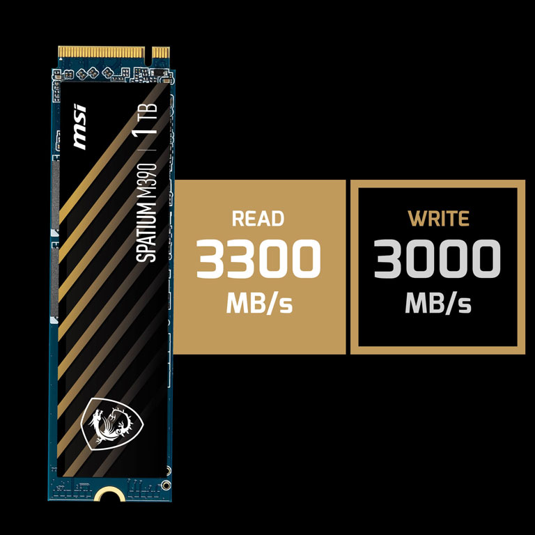 MSI SPATIUM M390 M.2 2280 1TB PCIe Gen3 x4, NVMe 1.4 3D NAND Internal Solid  State Drive (SSD) - Newegg.com