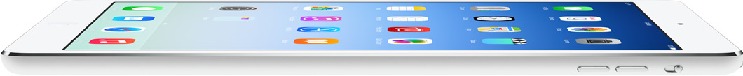 Right top view of an iPad Air facing upward