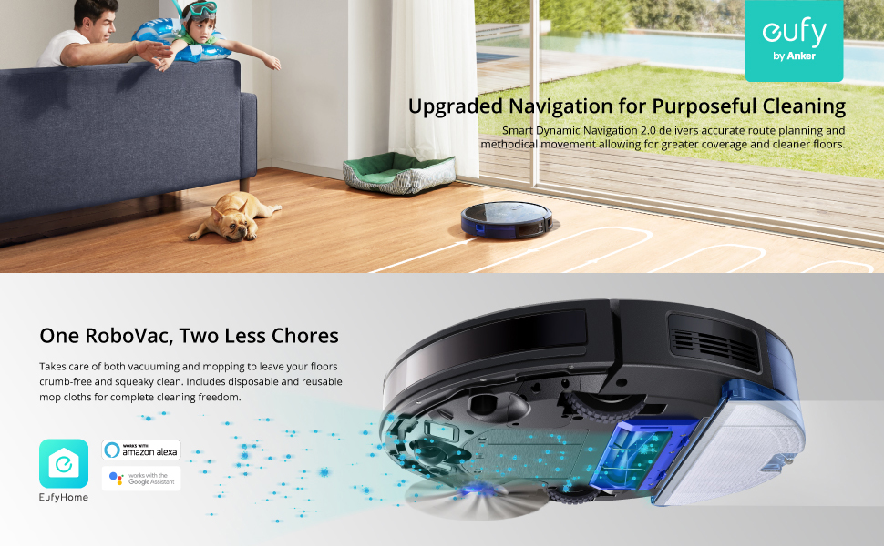 eufy by Anker, RoboVac G30 Hybrid, Robot Vacuum with Smart Dynamic