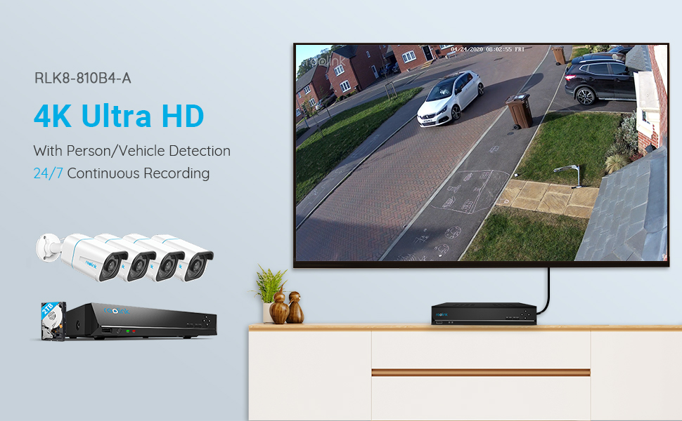 Reolink 8CH 4K Security Camera System with Person/Vehicle Detection