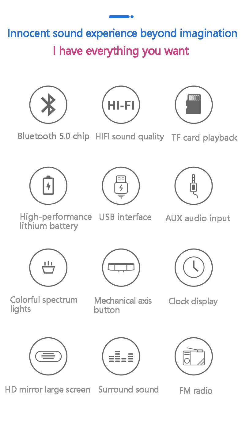 AsoBeauty Bluetooth Speaker Wireless Game Speaker soundbar USB 3D