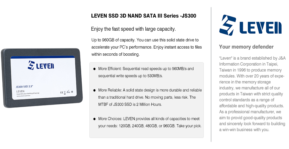 LEVEN SSD 1.92TB 3D NAND TLC SATA III Internal Solid State Drive 