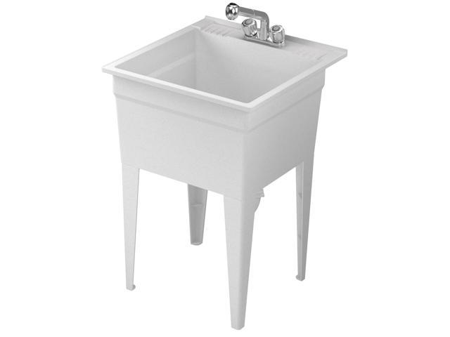 American Shower & Bath 103001 White Granite All-In-1 Utility Tub ...