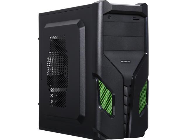 RAIDMAX EXO ATX 108BG Black/Green Steel / Plastic ATX Mid Tower Computer Case