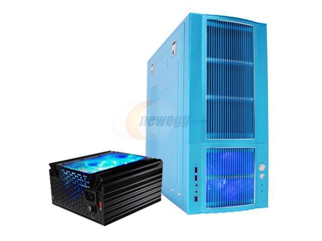 SIGMA ATLANTIS SHARK BLUE COMBO Blue Aluminum ATX Mid Tower Computer Case SP 635 (635W) Power Supply