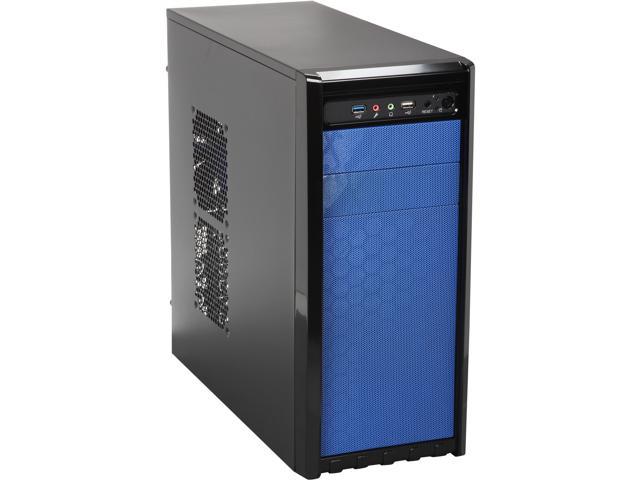 DIYPC FM08 Blue Black USB 3.0 ATX / Micro ATX Mid Tower Computer Case with 120mm Blue Fan