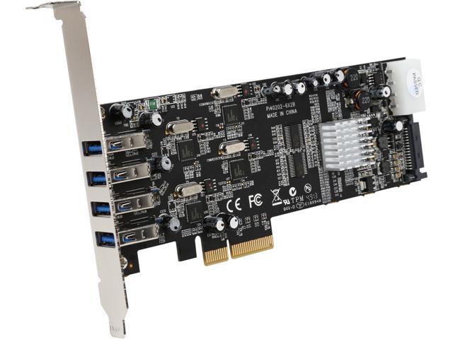 StarTech PEXUSB3S44V 4 Port Quad Bus PCI Express (PCIe) SuperSpeed USB 3.0 Card Adapter with UASP - SATA/LP4 Power