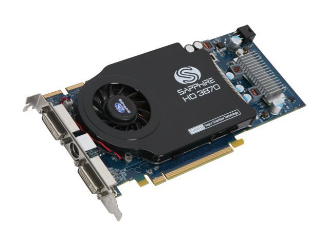 SAPPHIRE Radeon HD 3870 DirectX 10.1 100225 1GL 1GB 256 Bit GDDR4 PCI Express 2.0 x16 HDCP Ready CrossFireX Support Video Card