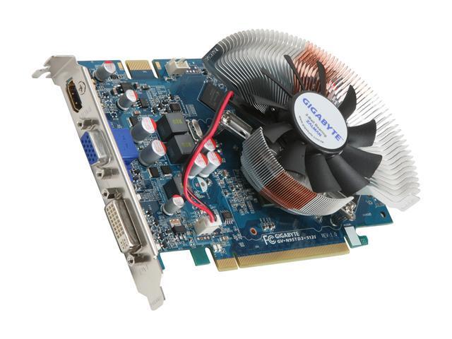 GIGABYTE GeForce 9500 GT DirectX 10 GV-N95TD3-512I 512MB 128-Bit GDDR3 ...