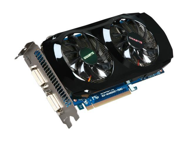 GIGABYTE GeForce GTX 460 (Fermi) DirectX 11 GV N460OC 768I 768MB 192 Bit GDDR5 PCI Express 2.0 x16 HDCP Ready SLI Support Video Card