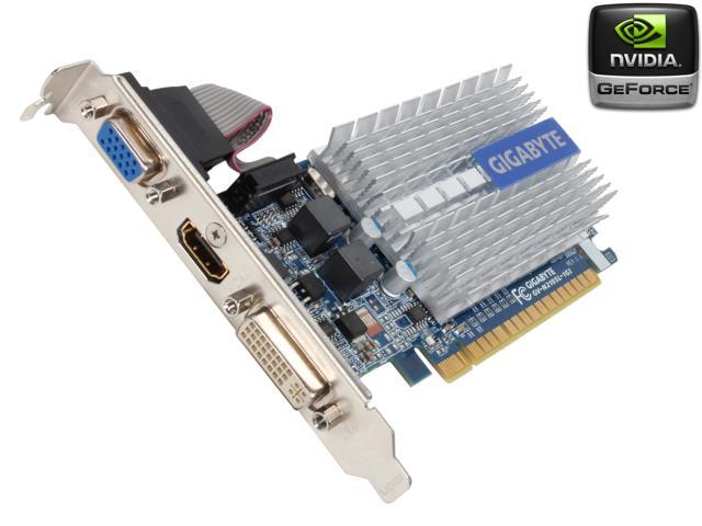 GIGABYTE GeForce 210 DirectX 10.1 GV N210SL 1GI 1GB 64 Bit DDR3 PCI Express 2.0 x16 HDCP Ready Low Profile Ready Video Card