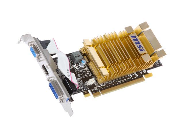 MSI GeForce 210 DirectX 10.1 N210-MD512H 512MB 64-Bit DDR2 PCI Express 2.0 x16 HDCP Ready Low Profile Ready Video Card