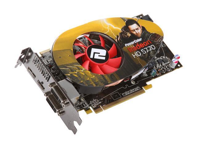 PowerColor Radeon HD 5770 DirectX 11 AX5770 1GBD5 MDHV2 1GB 128 Bit GDDR5 PCI Express 2.1 x16 HDCP Ready CrossFireX Support Video Card