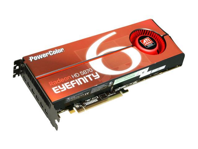 PowerColor Radeon HD 5870 (Cypress XT) DirectX 11 AX5870 2GBD5 M6D 2GB 256 Bit GDDR5 PCI Express 2.1 x16 HDCP Ready CrossFireX Support Eyefinity 6 Edition Video Card