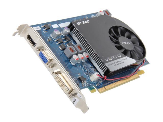 PNY GeForce GT 240 DirectX 10.1 RVCGGT2401D3XXB 1GB GDDR3 PCI Express 2.0 x16 HDCP Ready Video Card