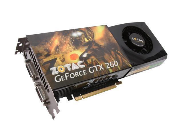 ZOTAC GeForce GTX 260 DirectX 10 ZT X26E3KA FSP 896MB 448 Bit GDDR3 PCI Express 2.0 x16 HDCP Ready SLI Support Video Card