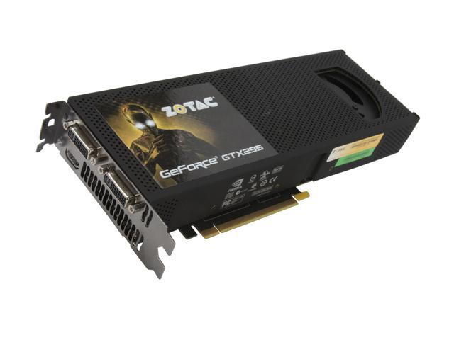 ZOTAC GeForce GTX 295 DirectX 10 ZT 295E3MA FSP 1792MB 896 (448 x 2) Bit GDDR3 PCI Express 2.0 x16 HDCP Ready SLI Support Video Card