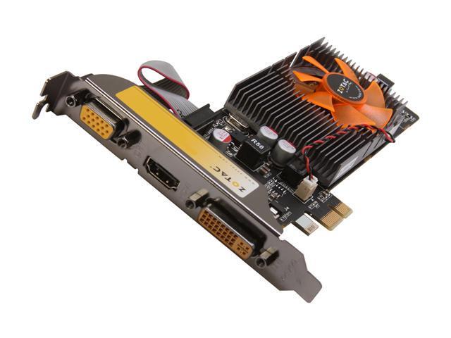 ZOTAC GeForce GT 520 (Fermi) DirectX 11 ZT-50608-10L 512MB 64-Bit DDR3 PCI Express x1 HDCP Ready Low Profile Ready Video Card