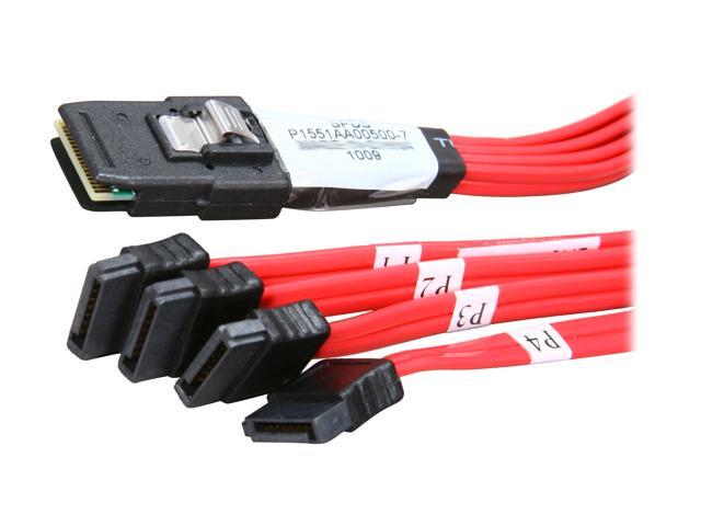 3ware CBL-SFF8087OCF-05M 1 Unit of .5M Multi-lane Internal (SFF-8087) Serial ATA Breakout Cable