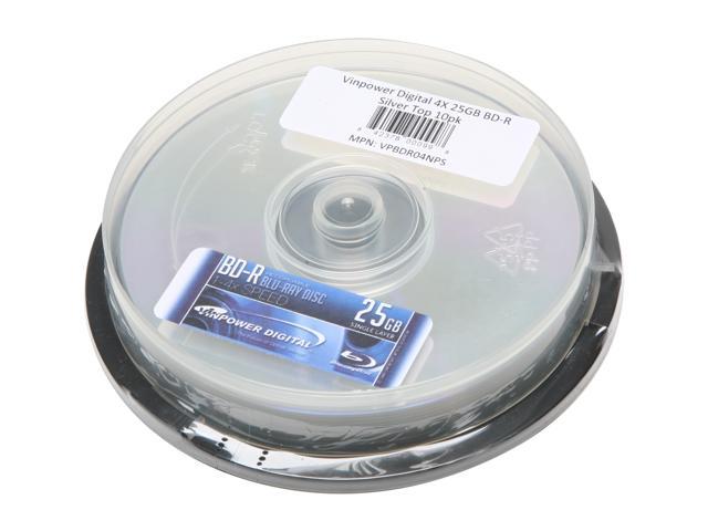Vinpower Digital 25GB 4X BD R 10 Packs Spindle Disc Model VP/BD R/04/NPS