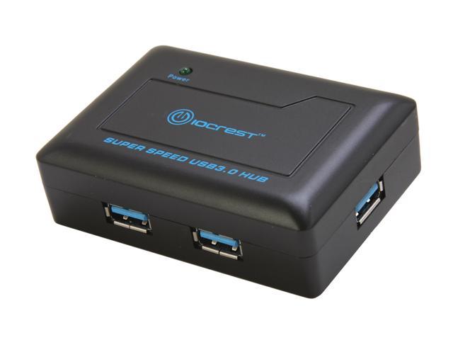 SYBA SY HUB20089 USB 3.0 Mini Hub, with Power Adapter and Cable