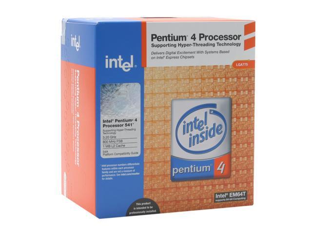 Intel Pentium 4 541 Prescott Single-Core 3.2 GHz LGA 775 84W BX80547PG3200EK Processor