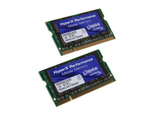 HyperX 4GB (2 x 2GB) 200-Pin DDR2 SO-DIMM DDR2 667 (PC2 5300) Dual Channel Kit Laptop Memory Model KHX5300S2LLK2/4G