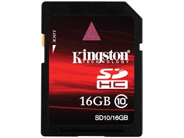 Kingston 16GB Secure Digital High Capacity (SDHC) Class 10 Flash Card Model SD10/16GB