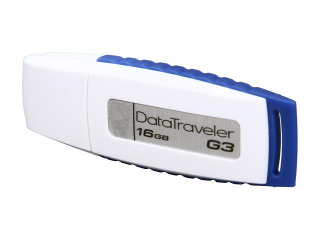 Kingston DataTraveler G3 16GB USB 2.0 Flash Drive (White & Blue) Model DTIG3/16GBZ